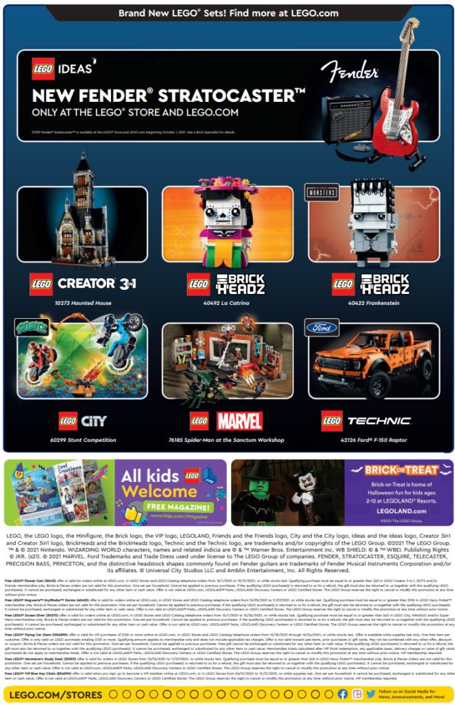LEGO October store calendar 2